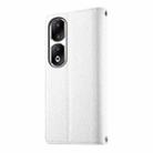 For Honor 90 Pro Stitching Multi-card Zipper Wallet Leather Phone Case with Short Strap(White) - 3