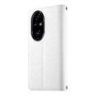 For Honor 200 Pro Stitching Multi-card Zipper Wallet Leather Phone Case with Short Strap(White) - 3