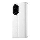 For Honor 300 Stitching Multi-card Zipper Wallet Leather Phone Case with Short Strap(White) - 3