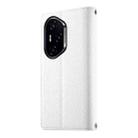 For Honor 300 Pro / Honor 300 Ultra Stitching Multi-card Zipper Wallet Leather Phone Case with Short Strap(White) - 3
