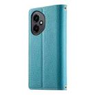For Honor 400 Global 156.5mm Stitching Multi-card Zipper Wallet Leather Phone Case with Short Strap(Blue) - 3