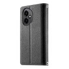 For Honor 400 Global 156.5mm Stitching Multi-card Zipper Wallet Leather Phone Case with Short Strap(Black) - 3