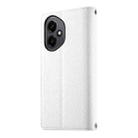 For Honor 400 Global 156.5mm Stitching Multi-card Zipper Wallet Leather Phone Case with Short Strap(White) - 3