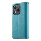 For Honor 400 Lite Global Stitching Multi-card Zipper Wallet Leather Phone Case with Short Strap(Blue) - 3