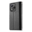 For Honor 400 Lite Global Stitching Multi-card Zipper Wallet Leather Phone Case with Short Strap(Black) - 3