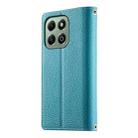 For Honor X6a / Honor X6b 4G Stitching Multi-card Zipper Wallet Leather Phone Case with Short Strap(Blue) - 3
