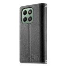 For Honor X6a / Honor X6b 4G Stitching Multi-card Zipper Wallet Leather Phone Case with Short Strap(Black) - 3