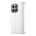 For Honor X6a / Honor X6b 4G Stitching Multi-card Zipper Wallet Leather Phone Case with Short Strap(White) - 3