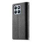 For Honor X8b Stitching Multi-card Zipper Wallet Leather Phone Case with Short Strap(Black) - 3