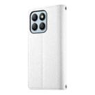 For Honor X8b Stitching Multi-card Zipper Wallet Leather Phone Case with Short Strap(White) - 3