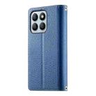 For Honor X8b Stitching Multi-card Zipper Wallet Leather Phone Case with Short Strap(Dark Blue) - 3