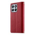 For Honor X8b Stitching Multi-card Zipper Wallet Leather Phone Case with Short Strap(Red) - 3