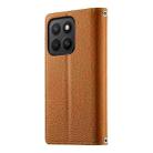 For Honor X8c 4G Stitching Multi-card Zipper Wallet Leather Phone Case with Short Strap(Brown) - 3