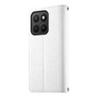 For Honor X8c 4G Stitching Multi-card Zipper Wallet Leather Phone Case with Short Strap(White) - 3