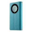 For Honor X9a / X40 / Magic5 Lite Stitching Multi-card Zipper Wallet Leather Phone Case with Short Strap(Blue) - 3