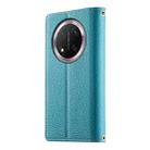For Honor X9c / Magic7 Lite Stitching Multi-card Zipper Wallet Leather Phone Case with Short Strap(Blue) - 3