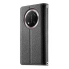 For Honor X9c / Magic7 Lite Stitching Multi-card Zipper Wallet Leather Phone Case with Short Strap(Black) - 3
