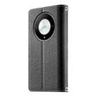 For Honor X50 / Honor X9b Stitching Multi-card Zipper Wallet Leather Phone Case with Short Strap(Black) - 3