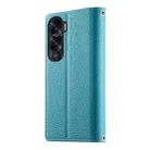 For Honor X50i / Honor 90 Lite Stitching Multi-card Zipper Wallet Leather Phone Case with Short Strap(Blue) - 3