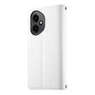 For Honor 400 Pro Global 160.8mm Stitching Multi-card Zipper Wallet Leather Phone Case with Short Strap(White) - 3