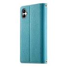 For Samsung Galaxy A05 Stitching Multi-card Zipper Wallet Leather Phone Case with Short Strap(Blue) - 3