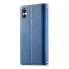 For Samsung Galaxy A05 Stitching Multi-card Zipper Wallet Leather Phone Case with Short Strap(Dark Blue) - 3