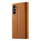 For Samsung Galaxy A05s Stitching Multi-card Zipper Wallet Leather Phone Case with Short Strap(Brown) - 3