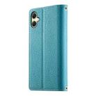 For Samsung Galaxy A06 4G / 5G / A07 4G Stitching Multi-card Zipper Wallet Leather Phone Case with Short Strap(Blue) - 3