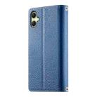 For Samsung Galaxy A06 4G / 5G / A07 4G Stitching Multi-card Zipper Wallet Leather Phone Case with Short Strap(Dark Blue) - 3