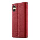 For Samsung Galaxy A06 4G / 5G / A07 4G Stitching Multi-card Zipper Wallet Leather Phone Case with Short Strap(Red) - 3