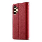 For Samsung Galaxy A13 4G / 5G / A04 / A04s Stitching Multi-card Zipper Wallet Leather Phone Case with Short Strap(Red) - 3