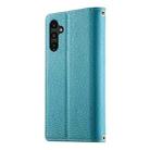 For Samsung Galaxy A15 4G / 5G Stitching Multi-card Zipper Wallet Leather Phone Case with Short Strap(Blue) - 3