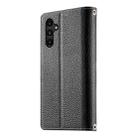 For Samsung Galaxy A15 4G / 5G Stitching Multi-card Zipper Wallet Leather Phone Case with Short Strap(Black) - 3
