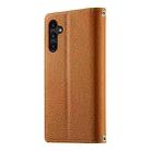 For Samsung Galaxy A15 4G / 5G Stitching Multi-card Zipper Wallet Leather Phone Case with Short Strap(Brown) - 3