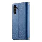 For Samsung Galaxy A15 4G / 5G Stitching Multi-card Zipper Wallet Leather Phone Case with Short Strap(Dark Blue) - 3