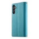 For Samsung Galaxy A24 4G Stitching Multi-card Zipper Wallet Leather Phone Case with Short Strap(Blue) - 3