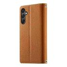 For Samsung Galaxy A24 4G Stitching Multi-card Zipper Wallet Leather Phone Case with Short Strap(Brown) - 3