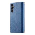 For Samsung Galaxy A24 4G Stitching Multi-card Zipper Wallet Leather Phone Case with Short Strap(Dark Blue) - 3