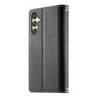 For Samsung Galaxy A25 5G Stitching Multi-card Zipper Wallet Leather Phone Case with Short Strap(Black) - 3