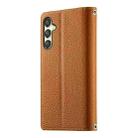 For Samsung Galaxy A25 5G Stitching Multi-card Zipper Wallet Leather Phone Case with Short Strap(Brown) - 3