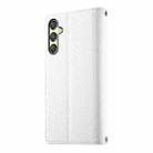 For Samsung Galaxy A25 5G Stitching Multi-card Zipper Wallet Leather Phone Case with Short Strap(White) - 3