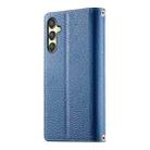 For Samsung Galaxy A25 5G Stitching Multi-card Zipper Wallet Leather Phone Case with Short Strap(Dark Blue) - 3