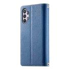 For Samsung Galaxy A32 5G Stitching Multi-card Zipper Wallet Leather Phone Case with Short Strap(Dark Blue) - 3