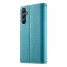 For Samsung Galaxy A34 5G Stitching Multi-card Zipper Wallet Leather Phone Case with Short Strap(Blue) - 3