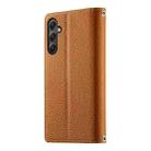 For Samsung Galaxy A34 5G Stitching Multi-card Zipper Wallet Leather Phone Case with Short Strap(Brown) - 3