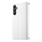 For Samsung Galaxy A34 5G Stitching Multi-card Zipper Wallet Leather Phone Case with Short Strap(White) - 3