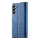 For Samsung Galaxy A34 5G Stitching Multi-card Zipper Wallet Leather Phone Case with Short Strap(Dark Blue) - 3