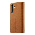 For Samsung Galaxy A36 5G Stitching Multi-card Zipper Wallet Leather Phone Case with Short Strap(Brown) - 3