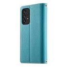 For Samsung Galaxy A53 5G Stitching Multi-card Zipper Wallet Leather Phone Case with Short Strap(Blue) - 3