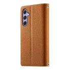 For Samsung Galaxy A54 5G Stitching Multi-card Zipper Wallet Leather Phone Case with Short Strap(Brown) - 3